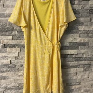 LC Lauren Conrad Yellow Floral Mini Dress